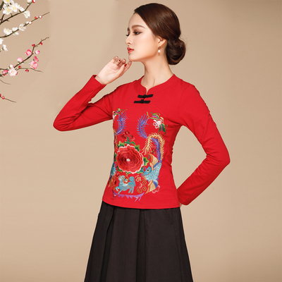 紅色刺繡上衣 中國風與云南民族風的完美融合